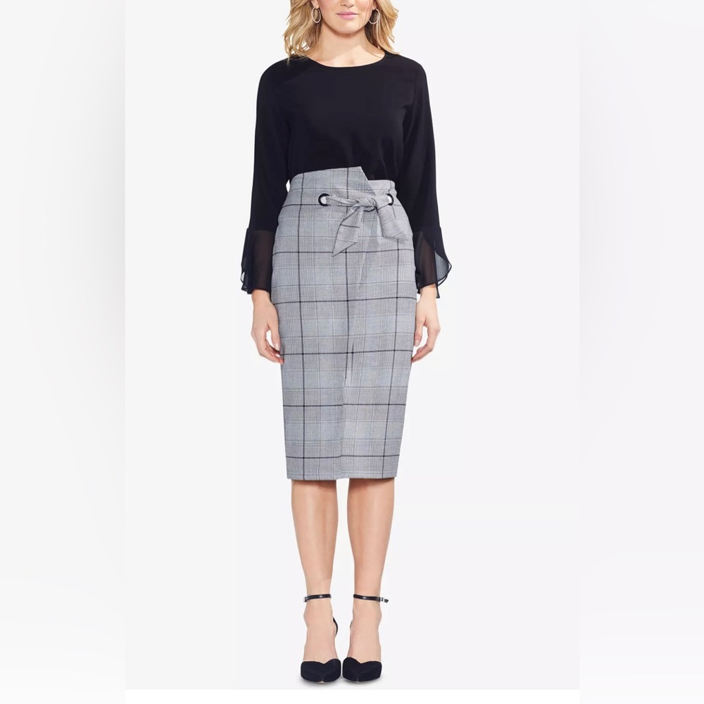 Vince Camuto High Waisted Plaid Pencil Skirt Size 6